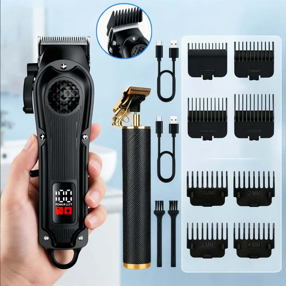 Mens Grooming Tools - Tagliacapelli Professionale con Display LED, Trimmer
