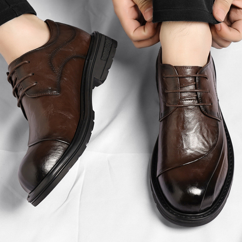 Men'S Grooming Oxford - Scarpe stringate in vera pelle marrone