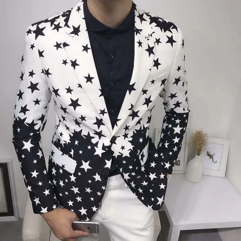 Men'S Grooming Club - Blazer Slim Fit con Stampa a