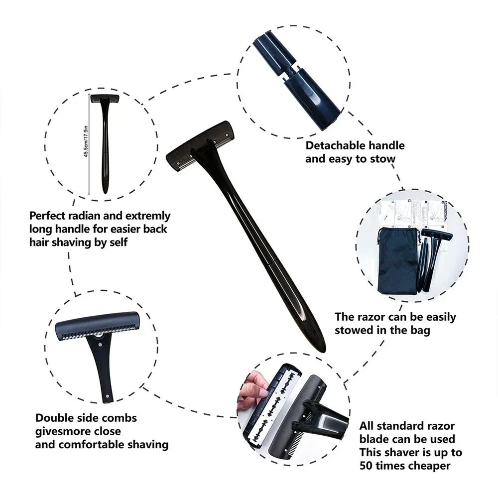 Rasoio per la schiena con mani - Men'S Grooming Hair Removal recensione e prezzo